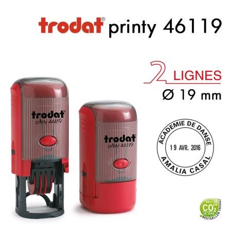 Tampon Dateur Trodat Printy 46119 Rond 2 Ligne D19mm