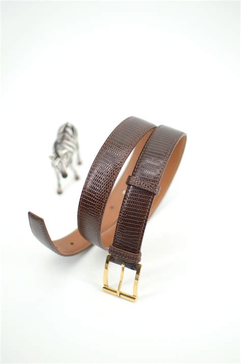 J.M. WESTON lizard belt (85) - AU DRÔLE DE ZÈBRE