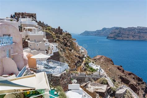 Stairway To Sea. Oia, Santorini, Greece Stock Photo - Image of resort ...