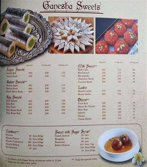 Menu At Ganesha Ek Sanskriti Restaurant South Jakarta Gedung Menara Karya