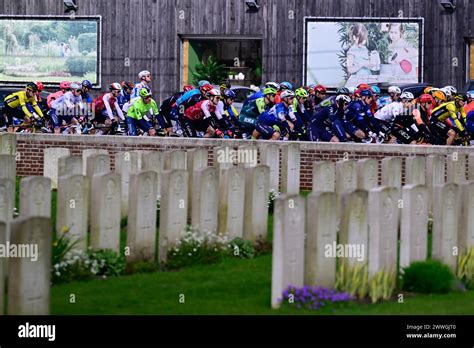 Wevelgem Belgium Th Mar The Pack Of Riders Pictured In