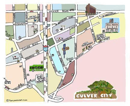 Culver City map | Culver city, City map, Map