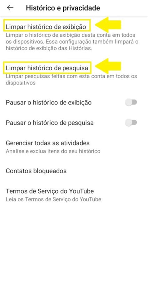 Como limpar vídeos assistidos e pesquisa do histórico do YouTube