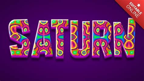 Saturn Editable Psychedelic Text Effect Generator