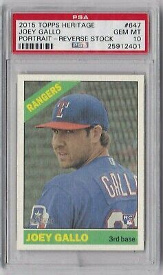 Joey Gallo Topps Heritage Portrait Flip Stock Rookie Card Psa