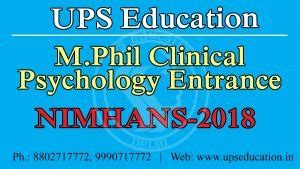 Nimhans M Phil Clinical Psychology Entrance Epsychology