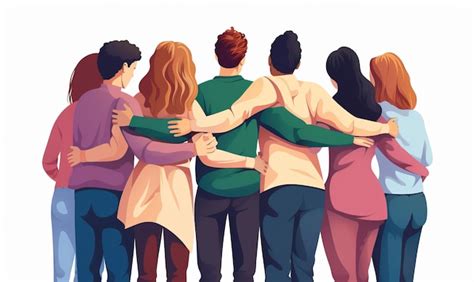 Premium Photo | A cartoon illustration of a group of people hugging