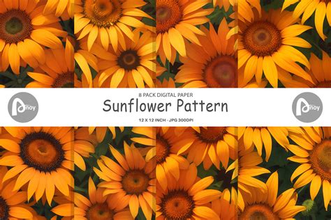 Digital Paper Sunflower Pattern Graphic By Artnoy Creative Fabrica