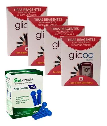 Kit Tiras Para Medir Glicose Glicoo Easyfy Lancetas Frete Gr Tis