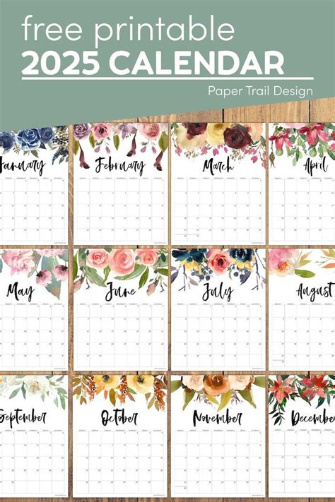 Floral Calendar Printable Paper Trail Design In Free