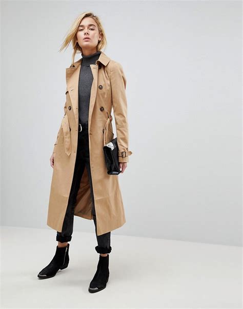 ASOS Langer Klassischer Trenchcoat Steingrau Jetzt Bestellen Unter