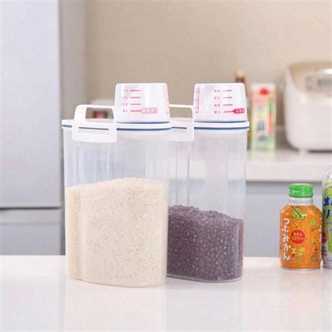 Pc Rice Storage Container Grain Cereals Organizer Plastic Sealed