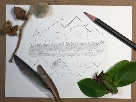 How to Draw an Easy Mountain Scene [FREE TUTORIAL]