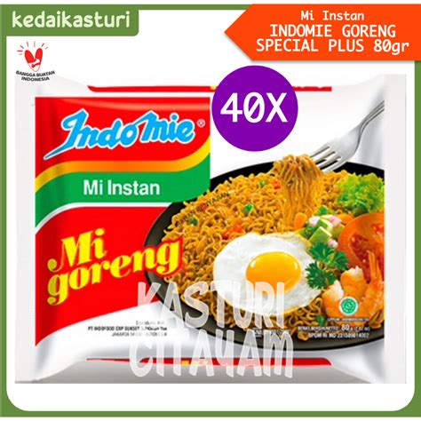 Jual Indomie Spesial Plus 80g Mi Instan Goreng 1 Karton 40 Pack