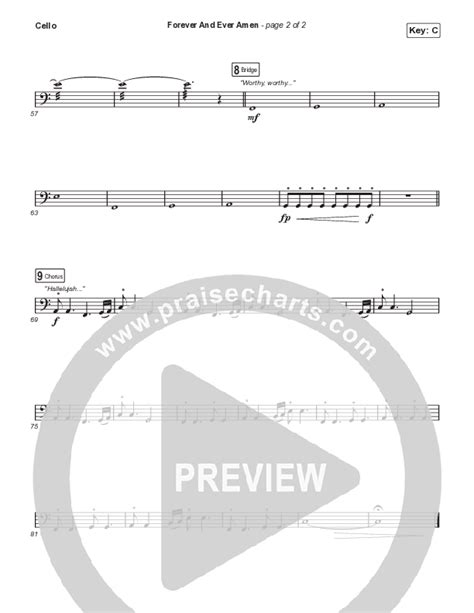 Forever And Ever Amen Cello Sheet Music Pdf Travis Cottrell Praisecharts