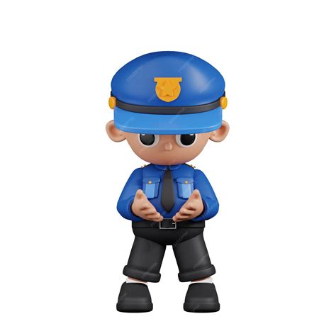 Premium Psd 3d Character Policeman Holding Something Pose