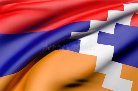 Republic of Artsakh Flag Waving Stock Illustration - Illustration of ...