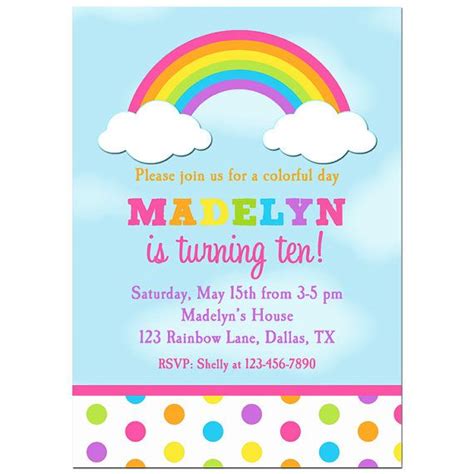 FREE Rainbow Birthday Invitations FREE Printable Birthday Invitation