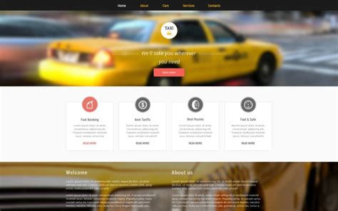 Plantilla De Sitio Web Receptivo De Taxis TemplateMonster