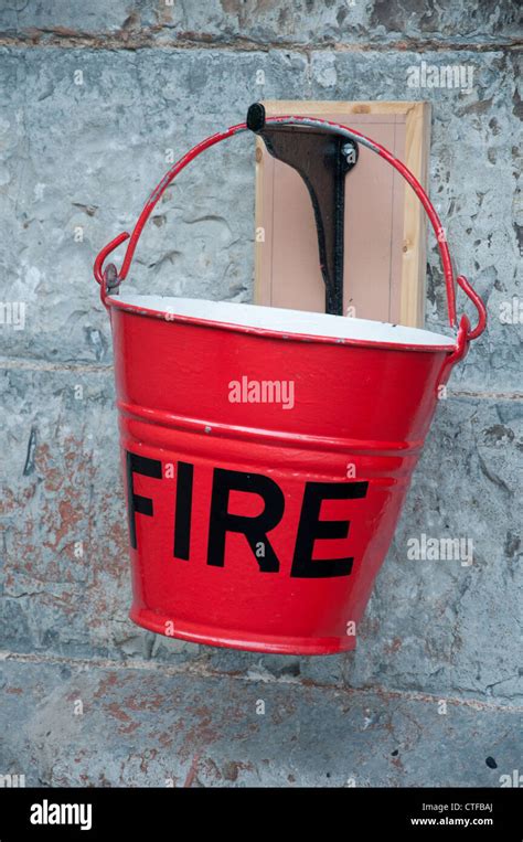 Old fire bucket at Watchet station, West Somerset Railway. UK Stock ...