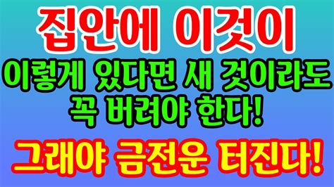 집안에 이것이 이렇게 있다면 새 것이라도 꼭 버려야 한다 금전운 상승하는 돈복 터지는 비법 YouTube