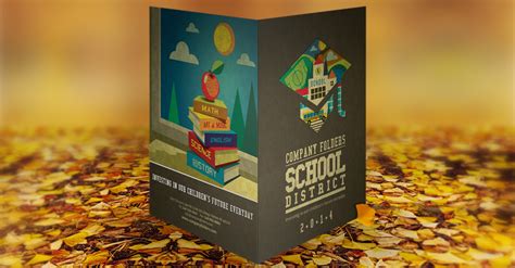 School Pocket Folder Design Template Free Psd Behance