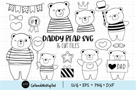 Daddy Bear And Son Svg Graphic By Catandme · Creative Fabrica