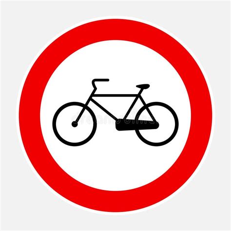 Acesso De Bicicleta Sinal De Estrada Proibido Sem Símbolo De Bicicleta