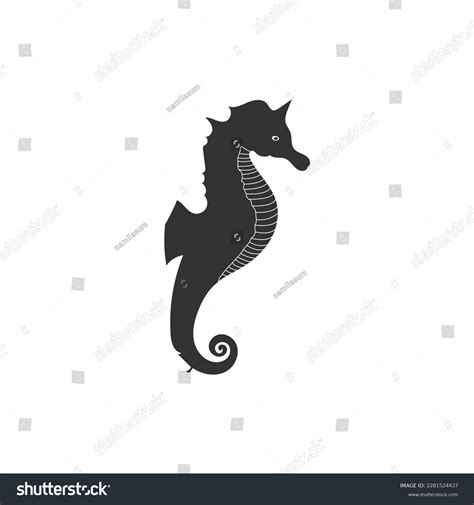 Seahorse Vector Illustration Silhouette Black Silhouette Stock Vector ...