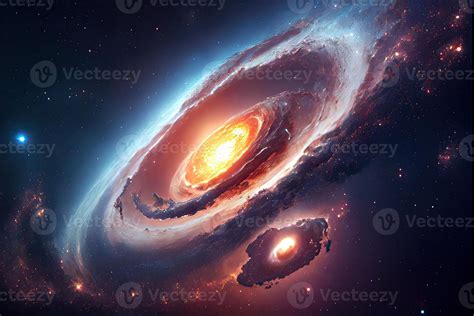 Illustration Of Milky Way Galaxy Colliding With Andromeda Galaxy Universal And Outer Space