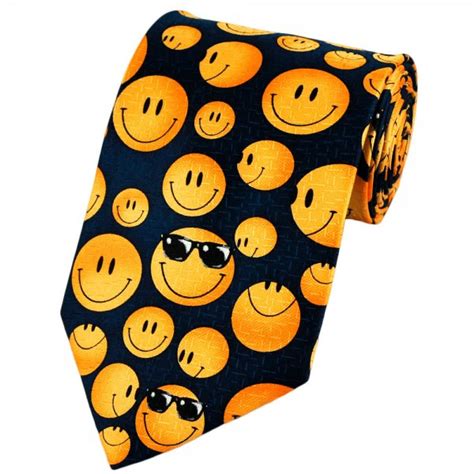 Smiley Faces Silk Novelty Tie From Ties Planet UK