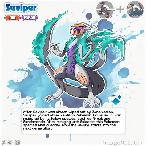 Fusion Seviper And Salazzle Pokemon Fakemon By Caligomilites On Deviantart