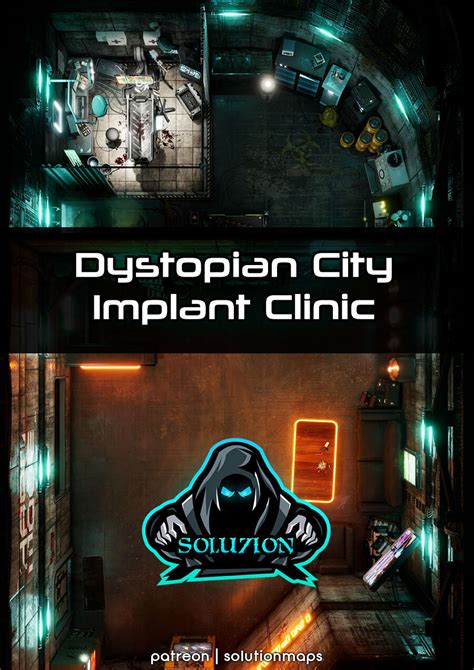 Dystopian City Implant Clinic P Cyberpunk Animated Battle Map