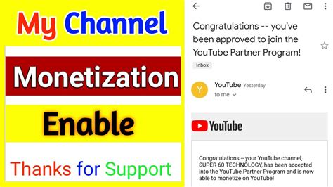 My Channel Monetization Enable Congratulations Youtube Patner