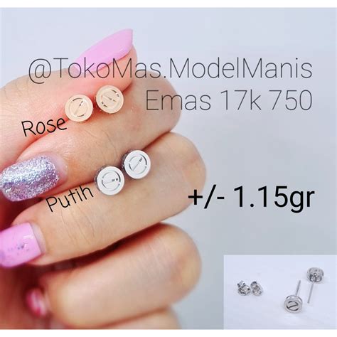 Jual Anting Tusuk Giwang Emas Putih Dan Rosegold Kadar K