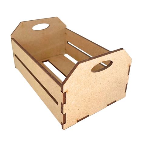 Kit Mini Caixote Caixotinho De Feira Cm Mdf Cru Cestinha Porta