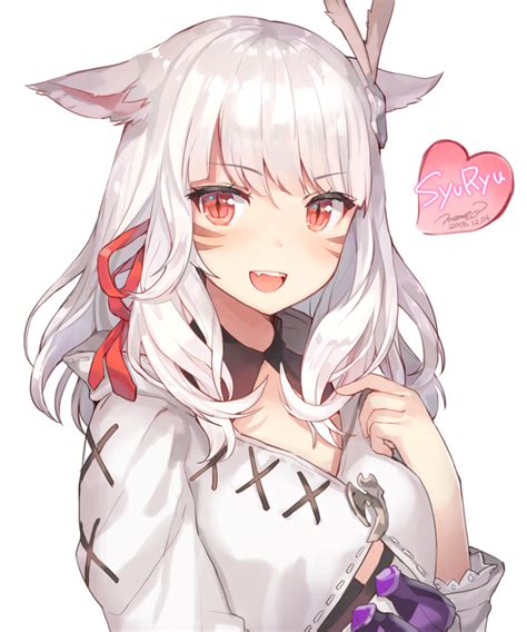 White Haired Catgirl [final Fantasy Xiv] R Awwnime