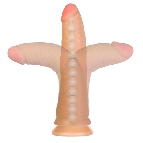 Pênis Fino Cyberskin Realístico Ou Dildo De 17Cm Articulado Ventosa