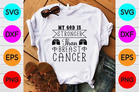 My God Is Stronger Than Breast Cancer Graphic By Chloeartshop · Creative Fabrica