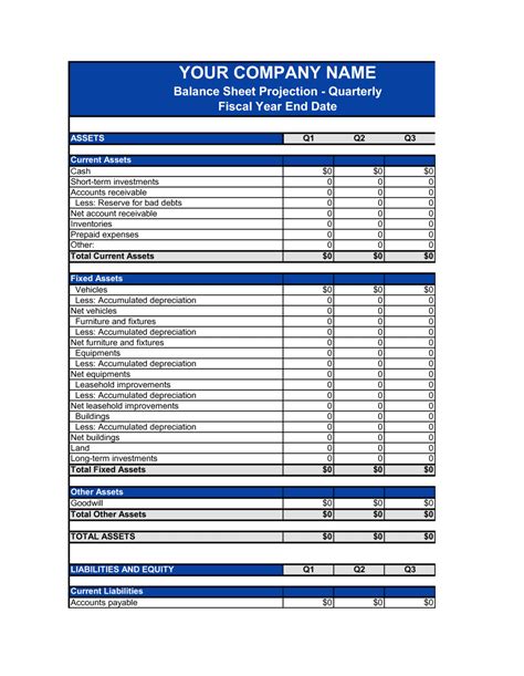 Small Business Balance Sheet Template – PARAHYENA