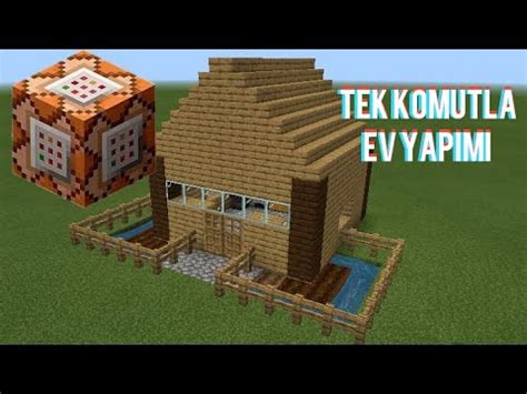 MİNECRAFT TEK KOMUT BLOĞU İLE EV YAPIMI 1 HİLELİ MOD YouTube