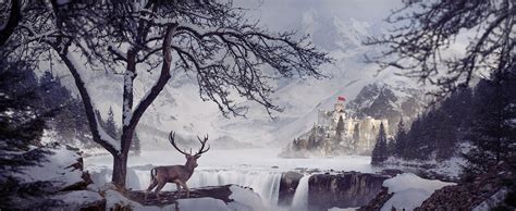 Winter castle | matte painting | making of on Behance