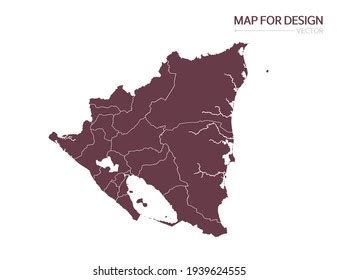 Nicaragua Map High Detailed Map Nicaragua Stock Vector Royalty Free