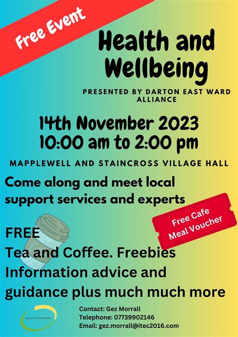 Health And Wellbeing Event Presented By Darton East Ward Alliance