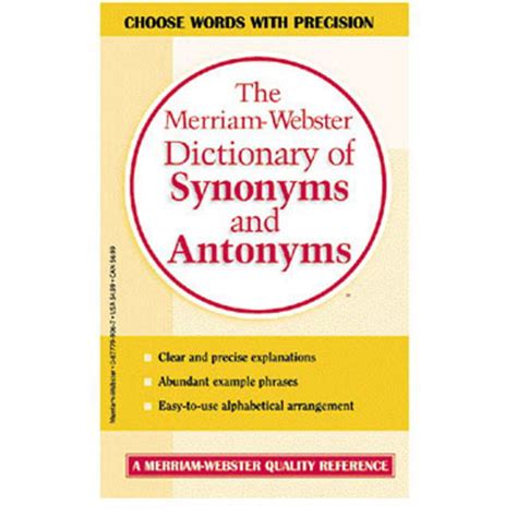 The Merriam-Webster Dictionary of Synonyms & Antonyms (Paperback) - Walmart.com - Walmart.com