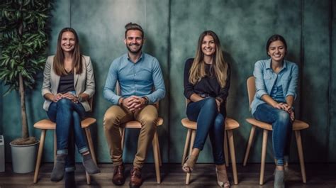 Premium Photo Smiling Business People Waiting For Job Interview Group