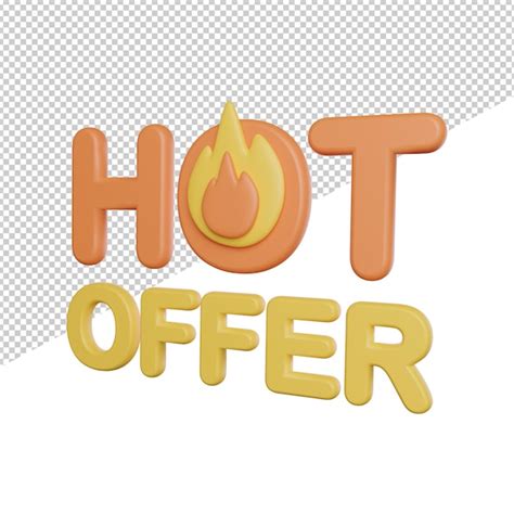 Hot Offer Sign Promoci N Vista Lateral D Rendering Icono Ilustraci N