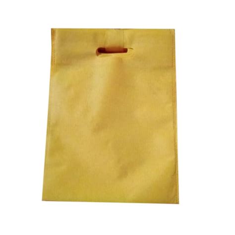 Rectangular Plain Yellow D Cut Non Woven Bag For Carry At Rs 4 Piece