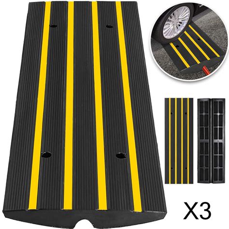 Happybuy Pack Driveway Rubber Curb Ramps Kit Heavy Duty Car Threshold