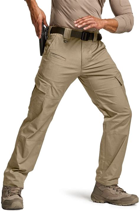 Cqr Men S Flex Ripstop Tactical Pants Water Resistant Stretch Cargo